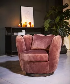 Pyörivä Nojatuoli Maria 97385 Pi -Huonekalu kauppa 97385a samettinen retro nojatuoli maria n ytt v erikoinen tyylik s py riv nojatuoli pinkki 2 scaled