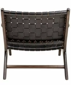 Design Nojatuoli Nahkapunos Teak Musta -Huonekalu kauppa kopenhagen chair 3