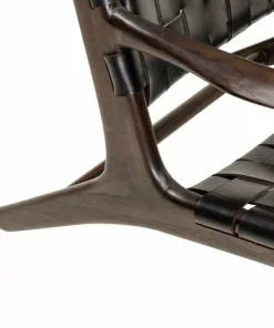 Design Nojatuoli Nahkapunos Teak Musta -Huonekalu kauppa kopenhagen chair 4