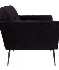 Nojatuoli Kate Musta 13 Nojatuoli Kate Musta -Huonekalu kauppa nojatuoli lounge tuoli kate siro moderni retro tyylik s kulmikas geometrinen samettinen pehme musta 2 scaled